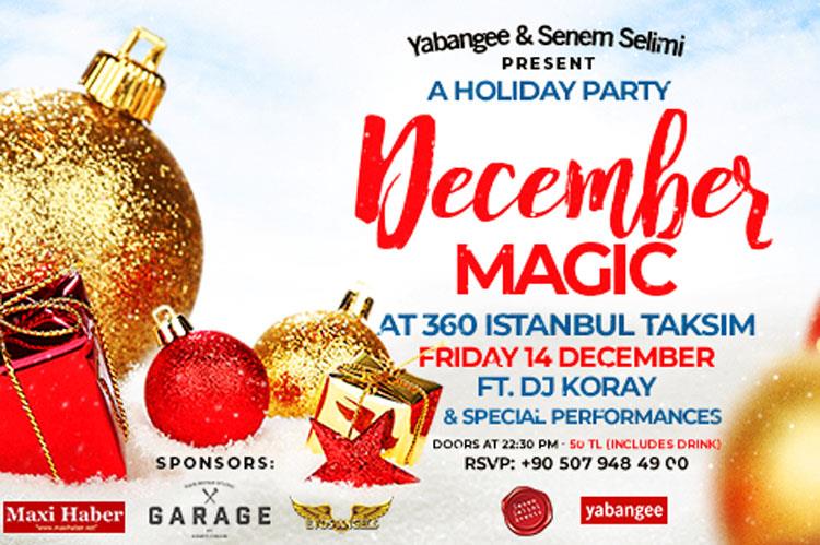 December Magic Party 14 Aralk Cuma 360 stanbul Taksim'de