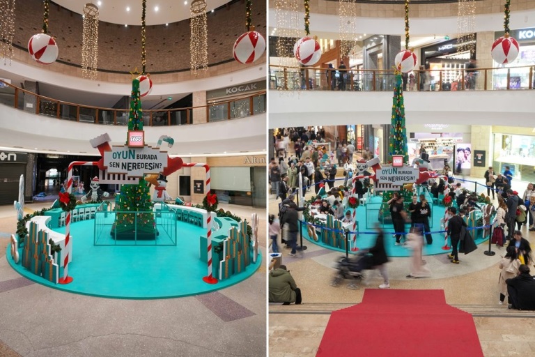 Tamamen Lego® Yap�m Parçalar�ndan Olu�an Dev Y�lba�� A�ac� Büyük �lgi Çekti